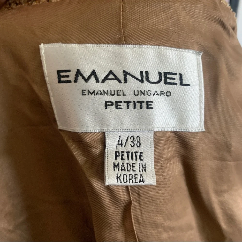 Emanuel Ungaro Vintage Designer Tan Wool Blazer Petite Size 4 - Picture 8 of 13